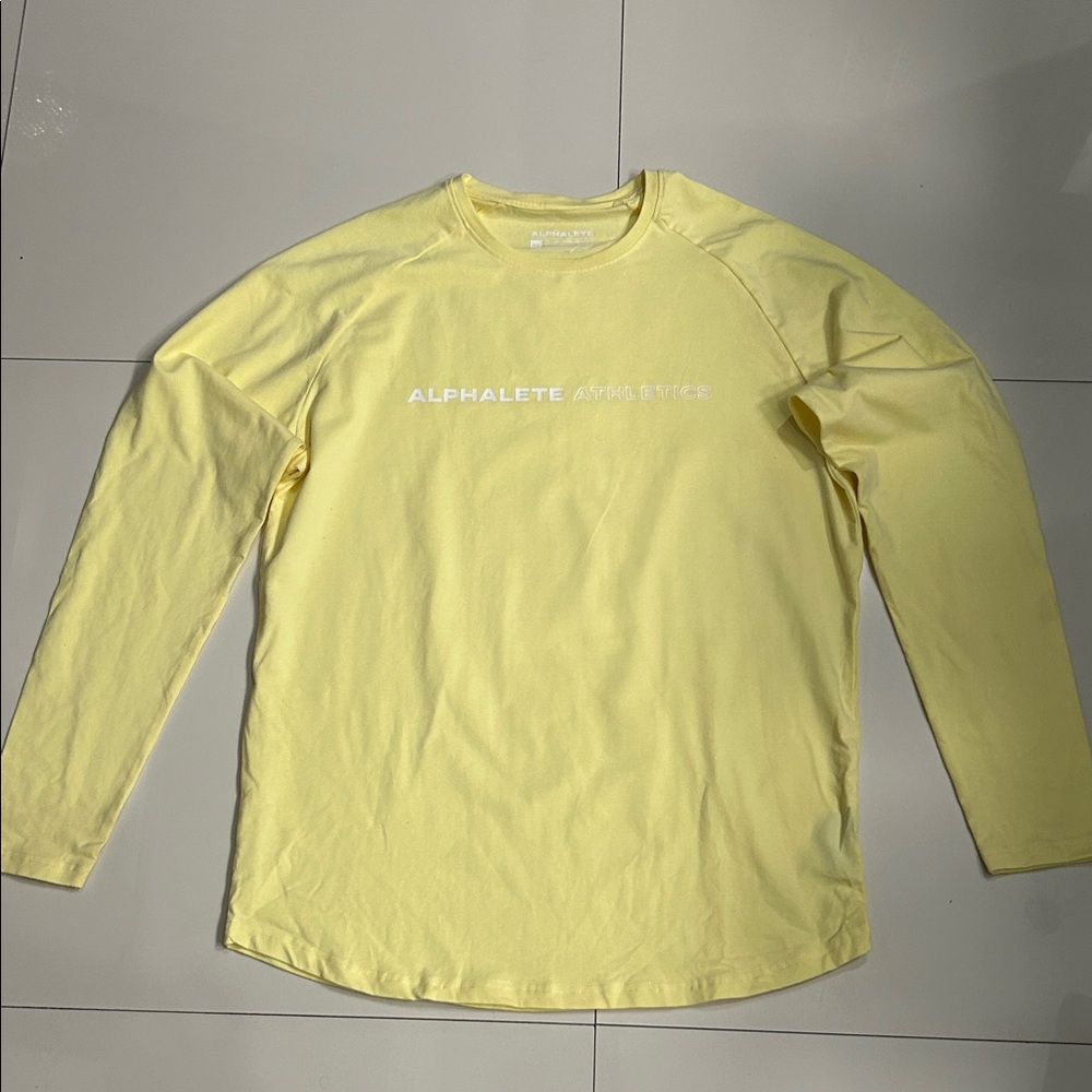 Alphalete Light Yellow Long Sleeve Tee- Size XL